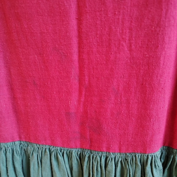 Vintage 70s Red Black Kaftan Boho  Handmade Small - Picture 6 of 8